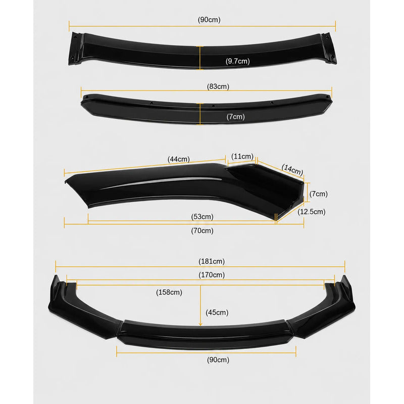 Lip Delantero Tuning Spoiler Paragolpe Gol G7 2017/2022 Negro