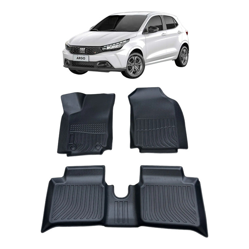 Alfombra Bandeja 3d Interior Vehículo Fiat Argo Negro