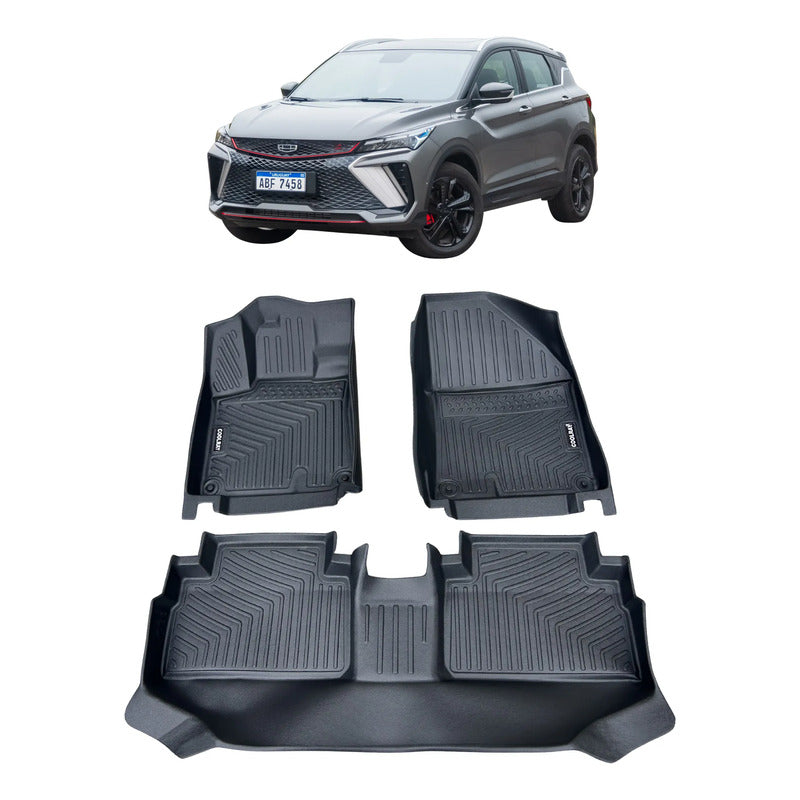 Alfombra Bandeja 3d Interior Vehículo Geely Coolray 2019/25 Negro