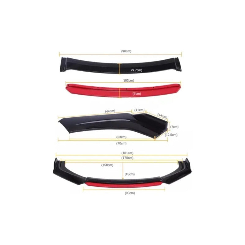 Lip Delantero Tuning Spoiler Paragolpe Celta 2000 A 2016 Rojo