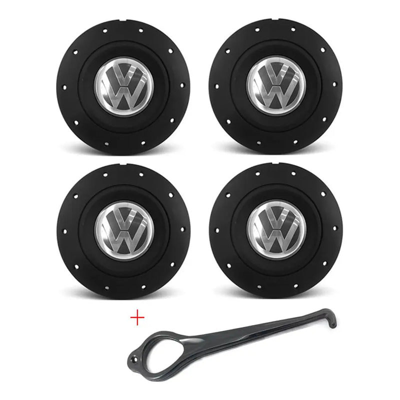 Juego Centro Rueda Fierro Gol Saveiro G1/g8 R13 14 15 4x100 Negro