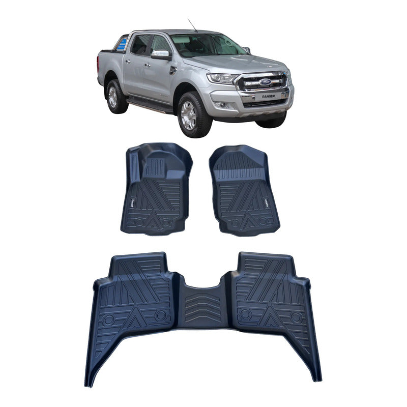 Alfombra Bandeja 3d Interior Ford Ranger 2015/2022 Negro