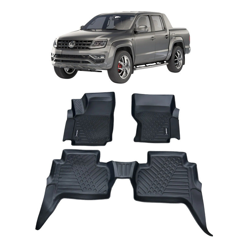 Alfombra Bandeja 3d Interior Vehiculo Vw Amarok 2010/2023 Negro
