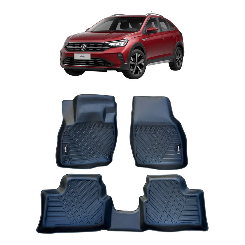 Alfombra Bandeja 3d Interior Volkswagen Nivus 2020/2024 Negro