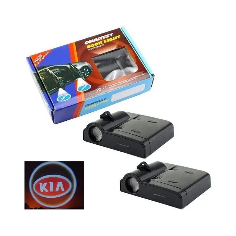 Luz De Cortesía Led Para Puertas Auto Kia Pegado A La Puerta Negro 6500k