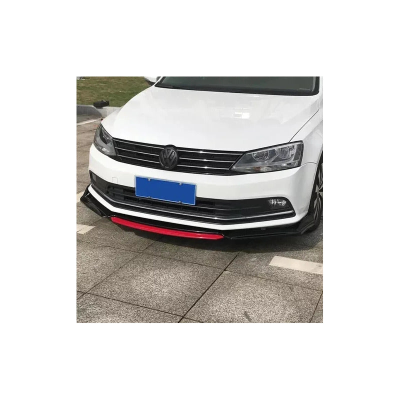 Lip Delantero Universal Negro Rojo Tuning Spoiler Paragolpe Rojo