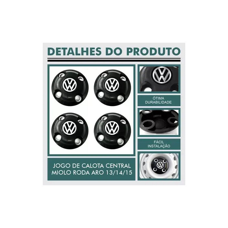 Juego Centro Rueda Fierro Gol Saveiro Parati R13 14 15 Negro
