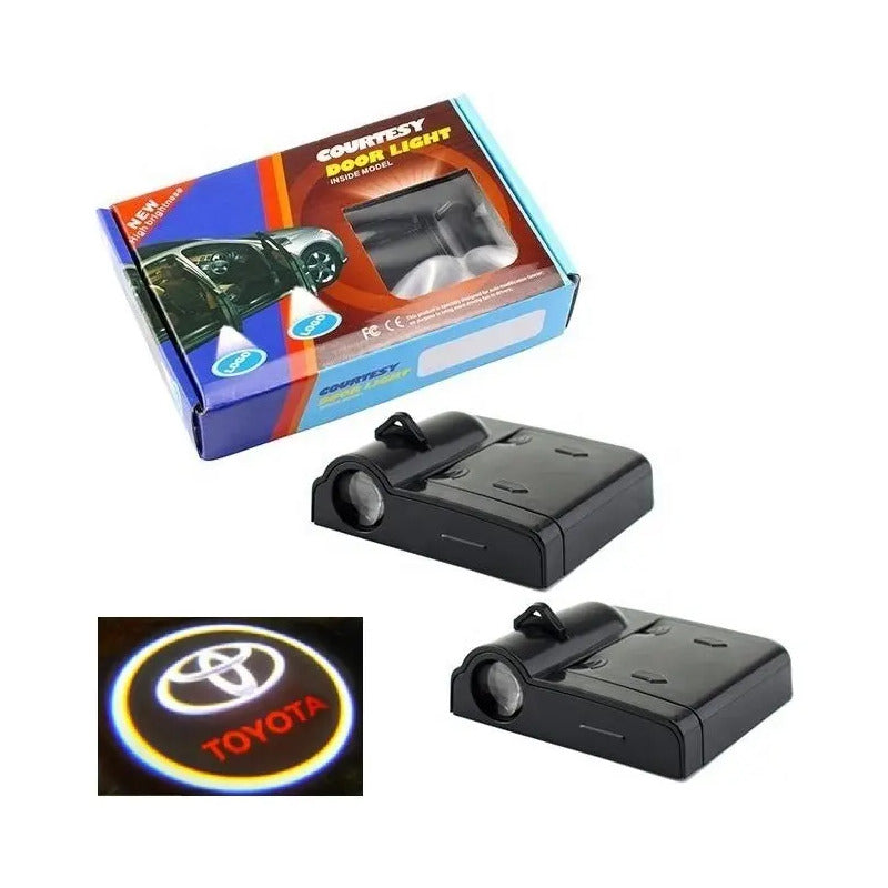 Luz De Cortesía Led Para Puertas Auto Toyota Pegado A La Puerta Negro 6500k