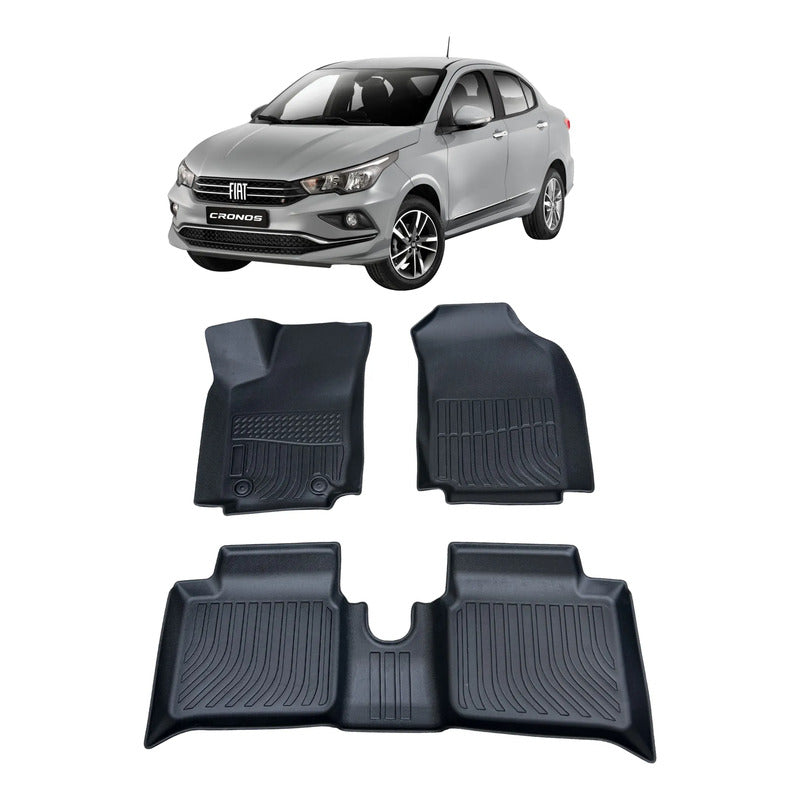 Alfombra Bandeja 3d Interior Vehiculó Fiat Cronos Negro