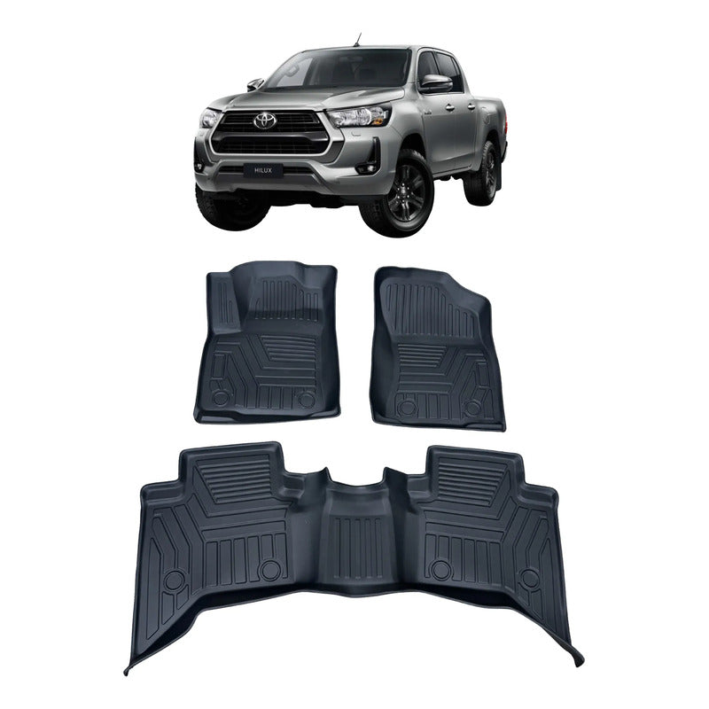 Alfombra Bandeja 3d Interior Toyota Hilux 2015/2025 Negro