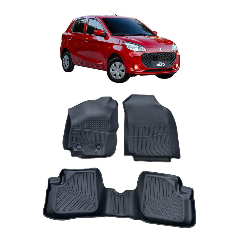 Alfombra Bandeja 3d Interior Vehículo Suzuki Alto Negro