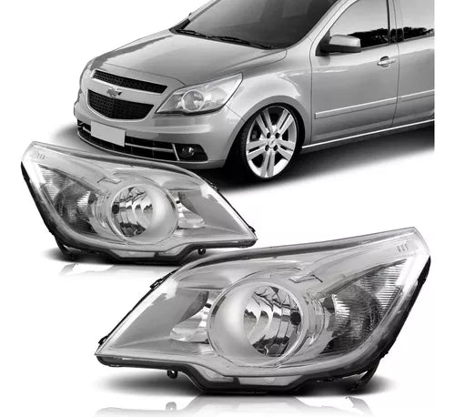 Par Faros Superiores Chevrolet Agile/Montana 2009/2021 Foco Doble