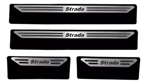 Cubre Zócalo Acero Inoxidable Fiat Strada 4 Puertas