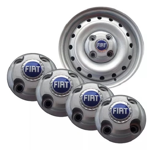 Centro de Llanta de Fierro Fiat 4x100 Agarre Con Tuerca Plata