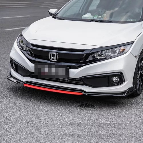 Spoiler Delantero Front Lip Negro y Rojo Universal