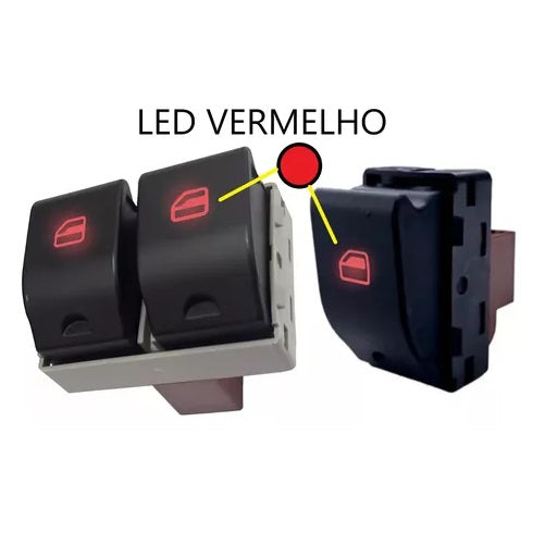 Par Moldura + Botón Vidrio Eléctrico Gol Saveiro G4 2006