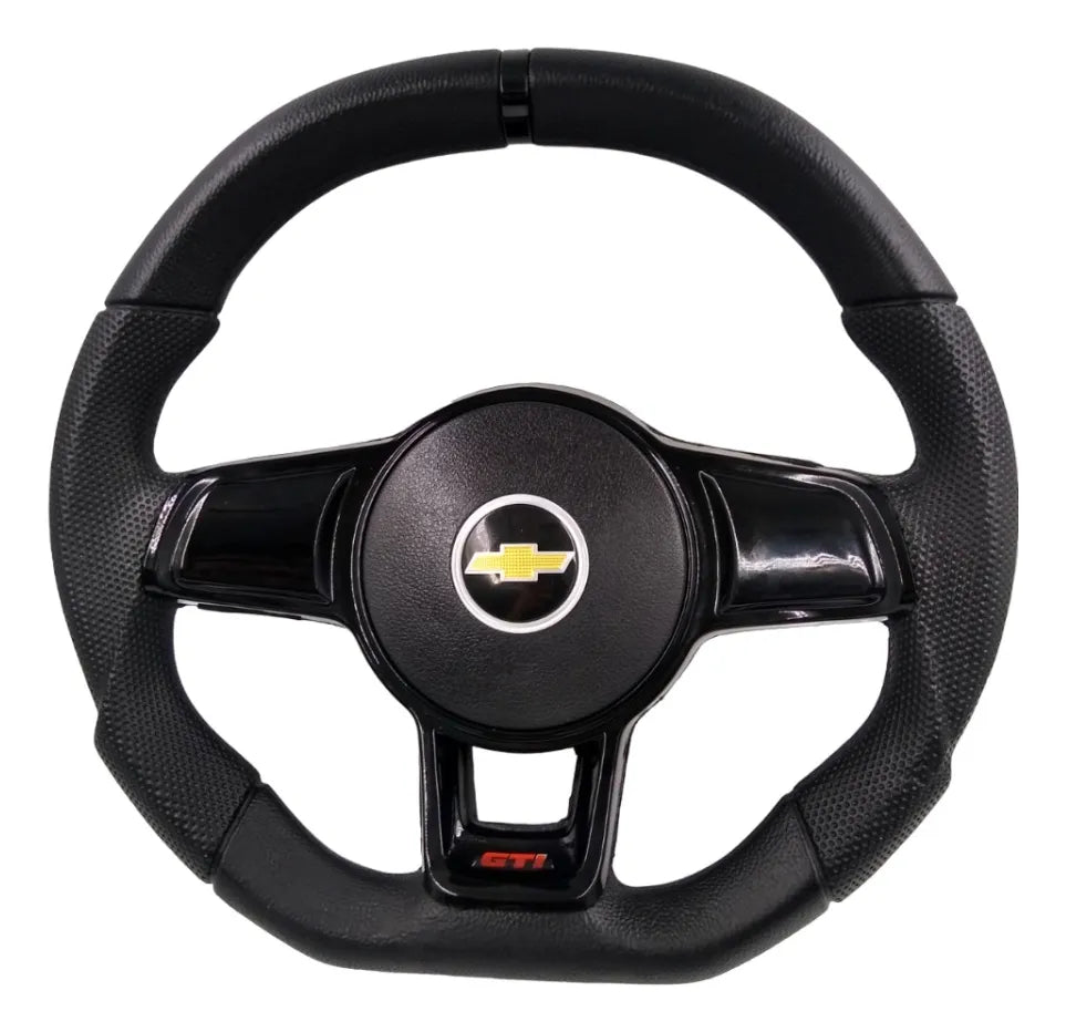 Volante Deportivo Evo Chevrolet Todos Negro Logo Dorado