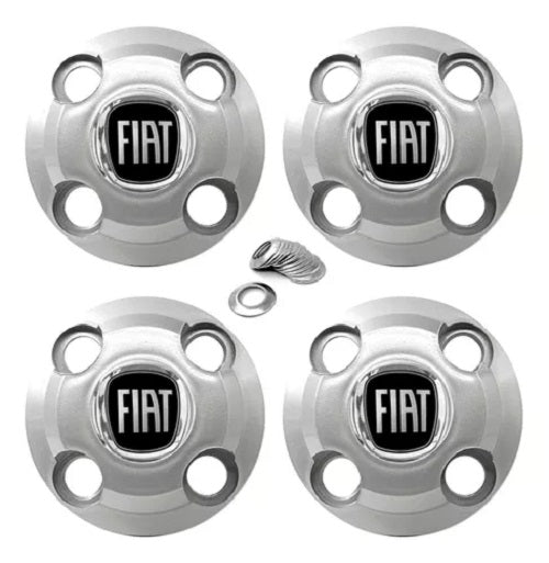 Centro de Llanta de Fierro Fiat 4x100 Agarre Con Tuerca Plata