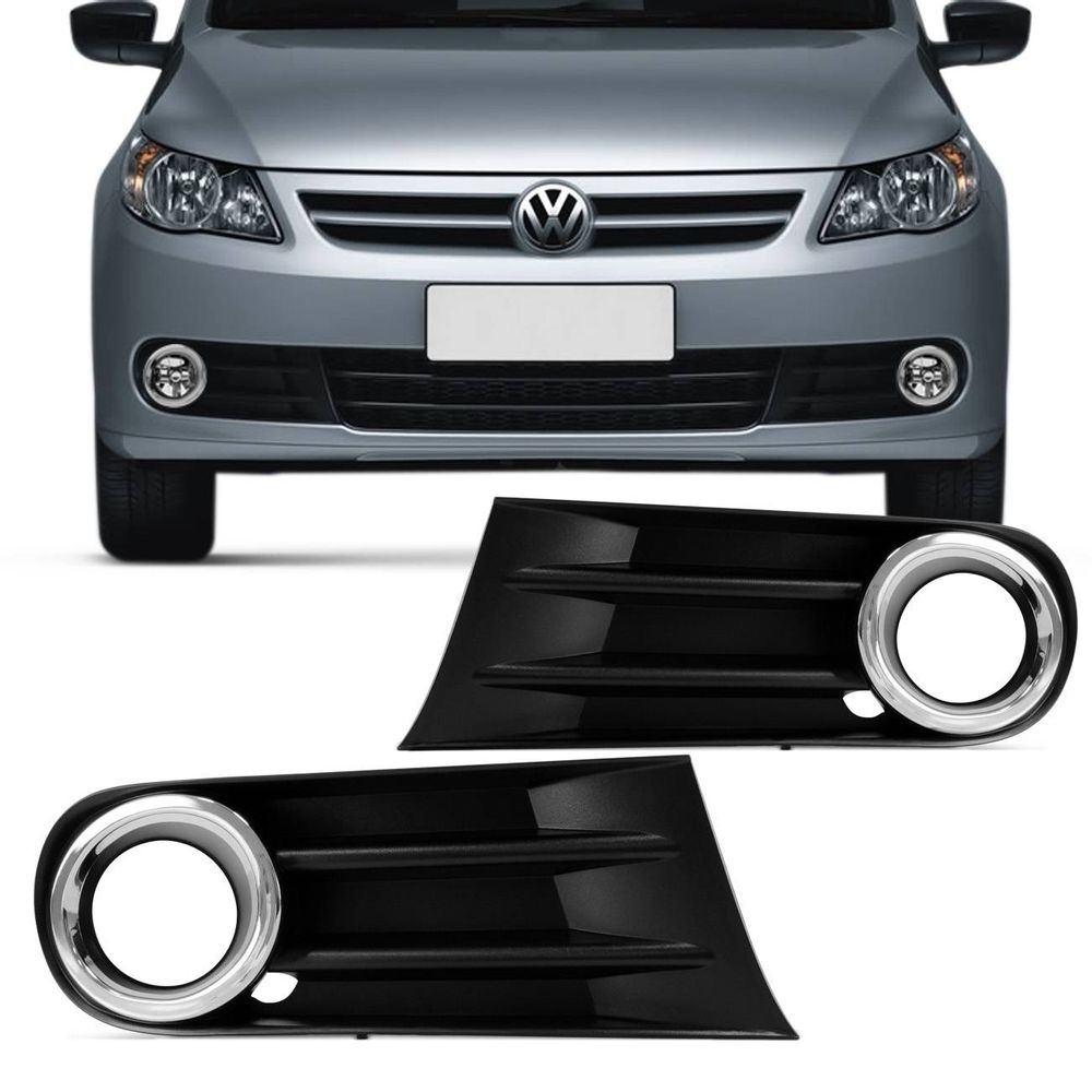 Par Rejillas Faros Camineros Gol Saveiro G5 2009/2012 Aro Cromado