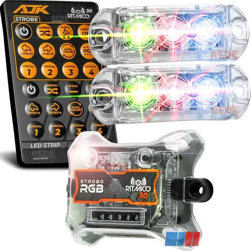 Luz Strobo Rítmico AJK 3.0 Sonido Automotivo