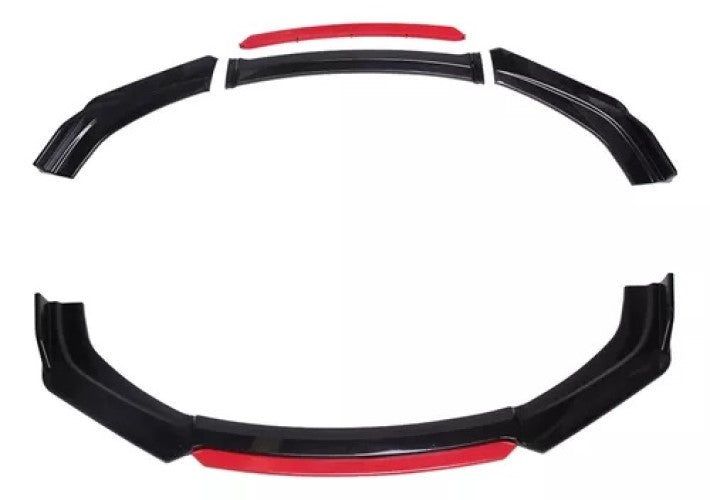 Spoiler Delantero Front Lip Negro y Rojo Universal