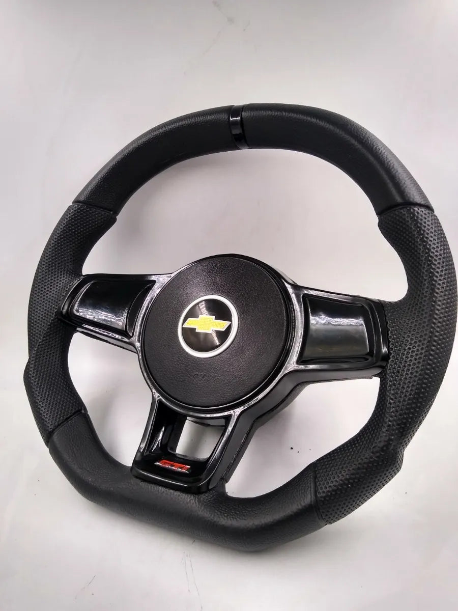 Volante Deportivo Evo Chevrolet Todos Negro Logo Dorado
