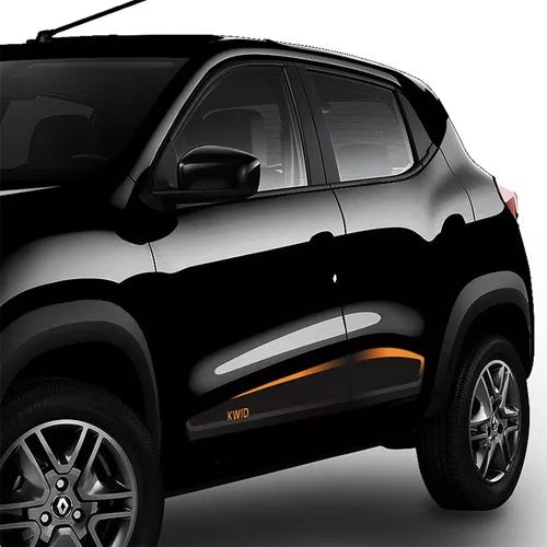 Adhesivo Lateral Renault Kwid 2017 / 2024 Negro + Naranja