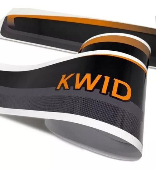 Adhesivo Lateral Renault Kwid 2017 / 2024 Negro + Naranja