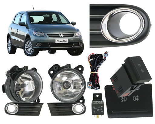 Kit Faros Camineros + Botón Modelo Original Gol Saveiro G5 2009/2012