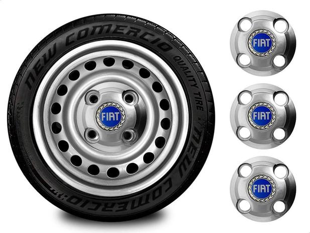 Centro de Llanta de Fierro Fiat 4x100 Agarre Con Tuerca Plata
