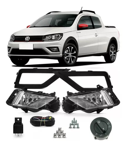 Kit Faros Camineros + Botón Modelo Original Gol Saveiro G8