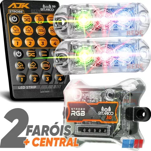 Luz Strobo Rítmico AJK 3.0 Sonido Automotivo