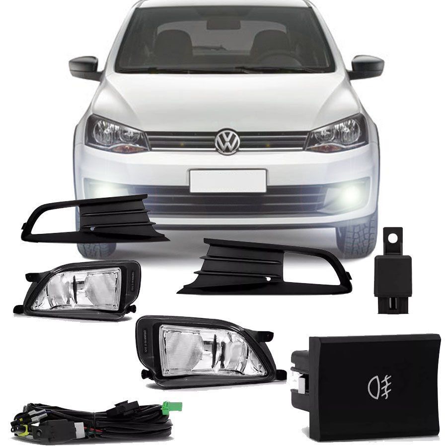 Kit Faros Camineros + Botón Modelo Original Gol Saveiro G6 2013/2016