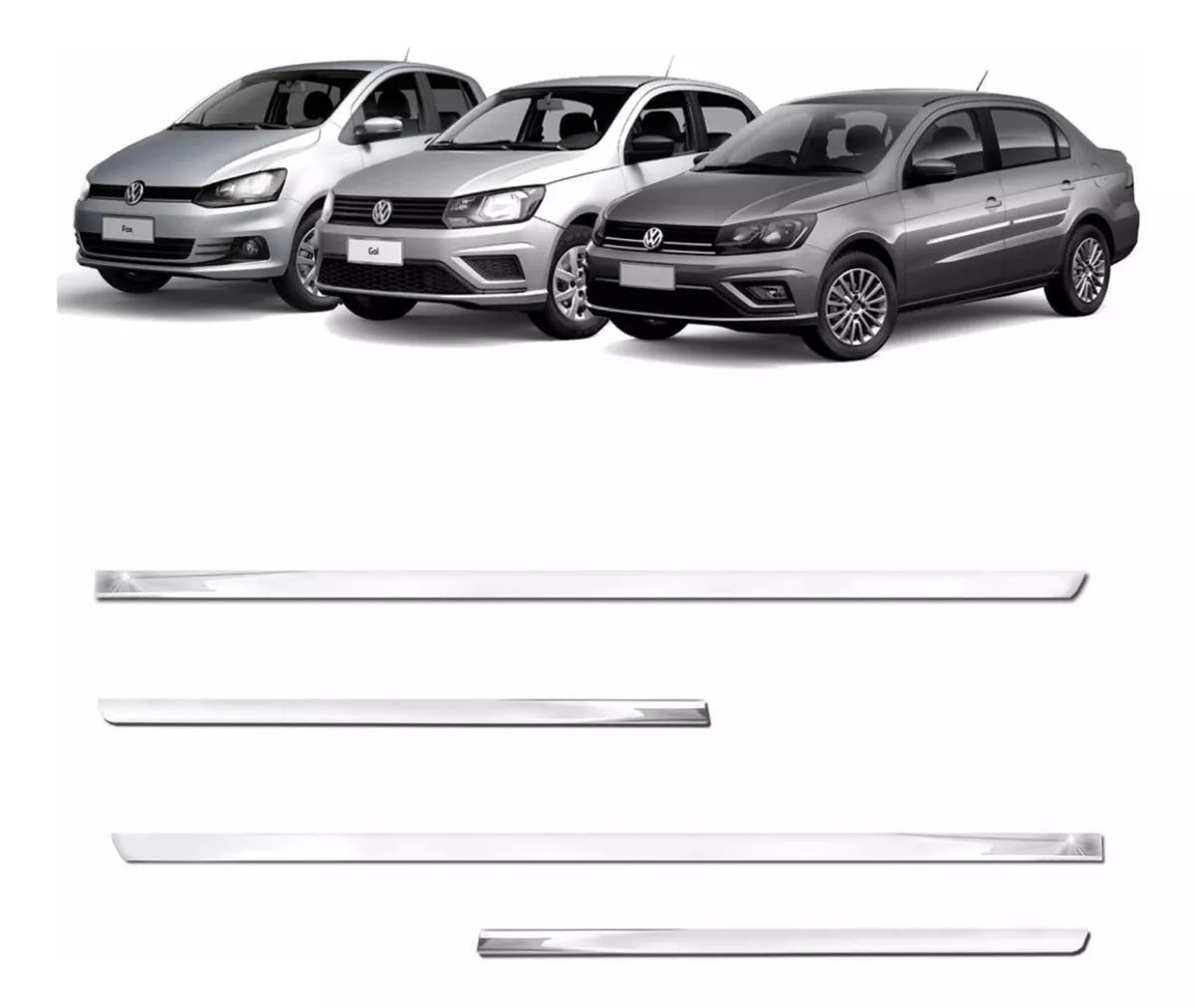 Bagueta Friso Lateral Gol Fox CrossFox Suran Cromado