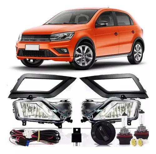 Kit Faros Camineros + Botón Modelo Original Gol Saveiro G8