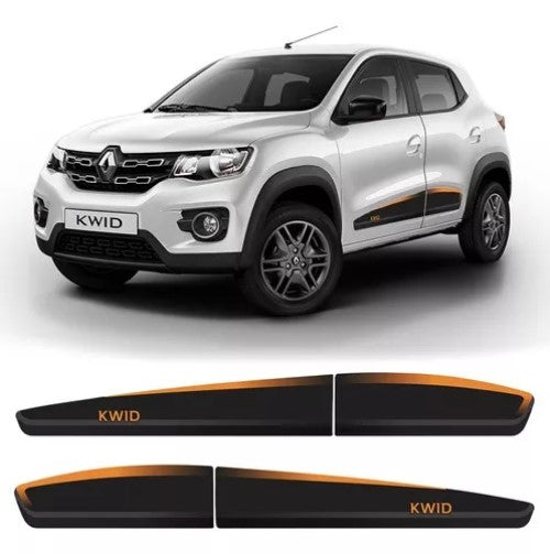 Adhesivo Lateral Renault Kwid 2017 / 2024 Negro + Naranja