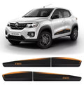 Adhesivo Lateral Renault Kwid 2017 / 2024 Negro + Naranja