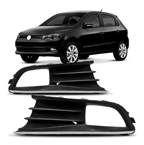 Kit Faros Camineros + Botón Modelo Original Gol Saveiro G6 2013/2016 Cromado