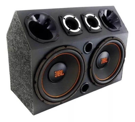 Caja Trio Jbl Doble Sub Woofer 12 Pulgadas + Taramps Tl1500