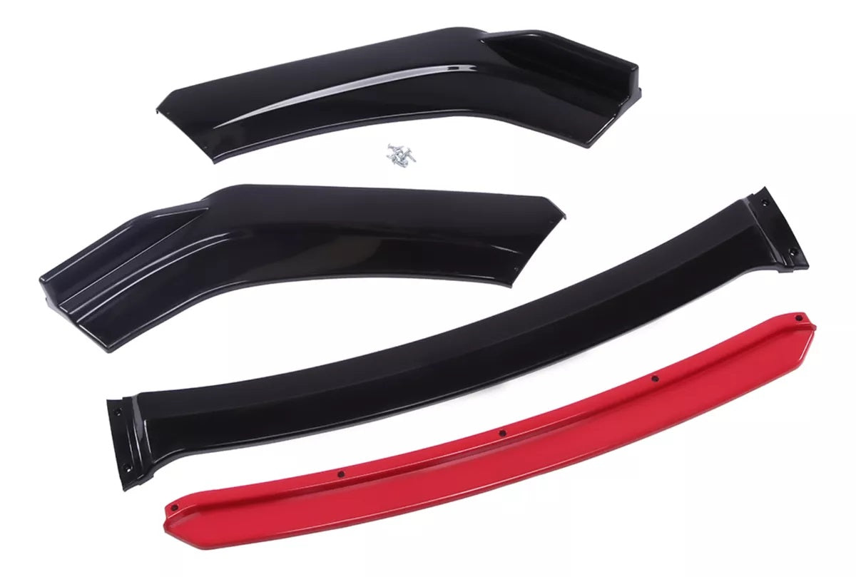 Spoiler Delantero Front Lip Negro y Rojo Universal