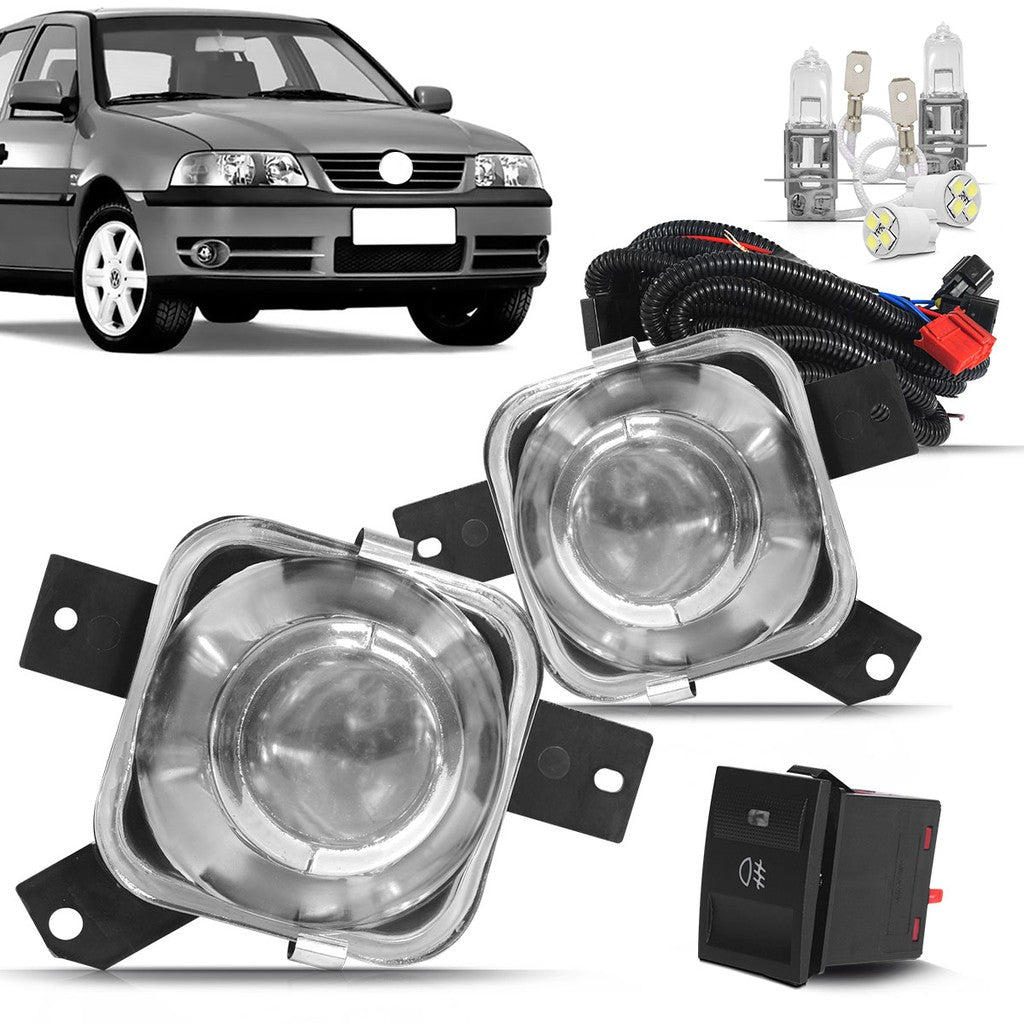 Kit Faros Camineros + Botón Modelo Original Gol Saveiro Parati G3