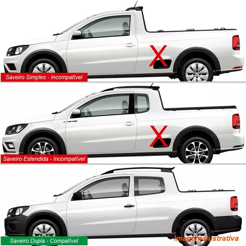 Bagueta Friso Lateral Saveiro G6 G7 G8 Doble Cabina Liso