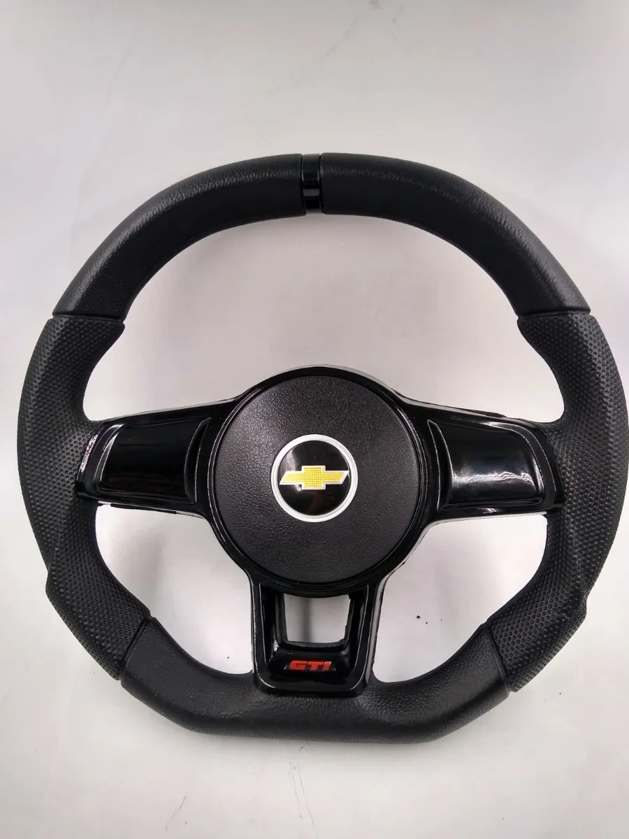 Volante Deportivo Evo Chevrolet Todos Negro Logo Dorado